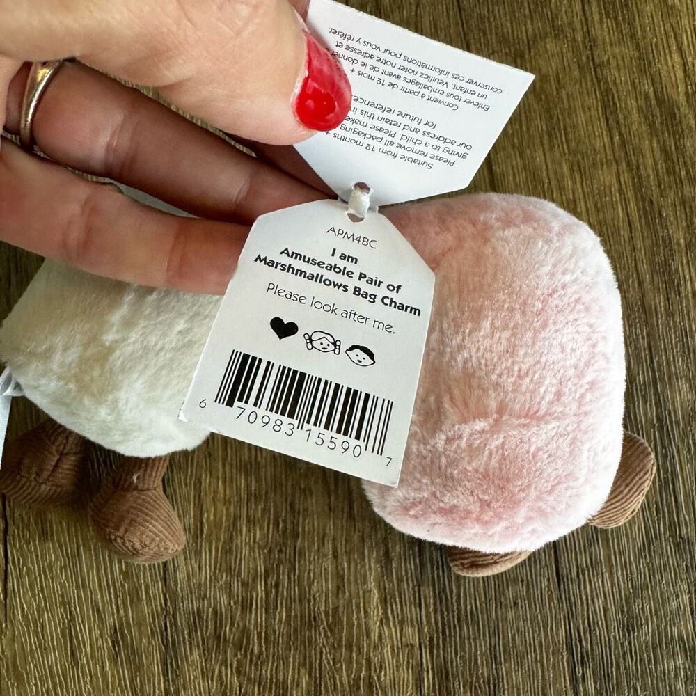 Pair of Marshmallows Jellycat Keychain Bag Charm FAST SHIP NEW - Picture 7 of 7